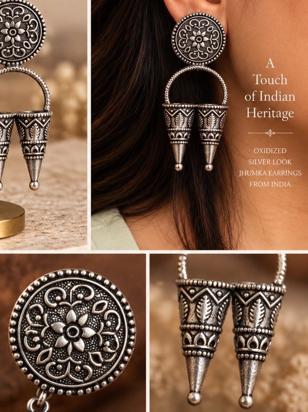 Festival Special | Indian Oxidized Statement Jhumka Earrings